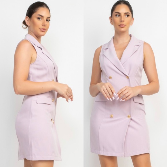 🆕Lilac double breasted sleeveless dress - Picture 2 of 4